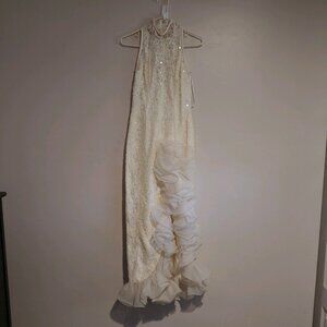 white sequin wedding dress